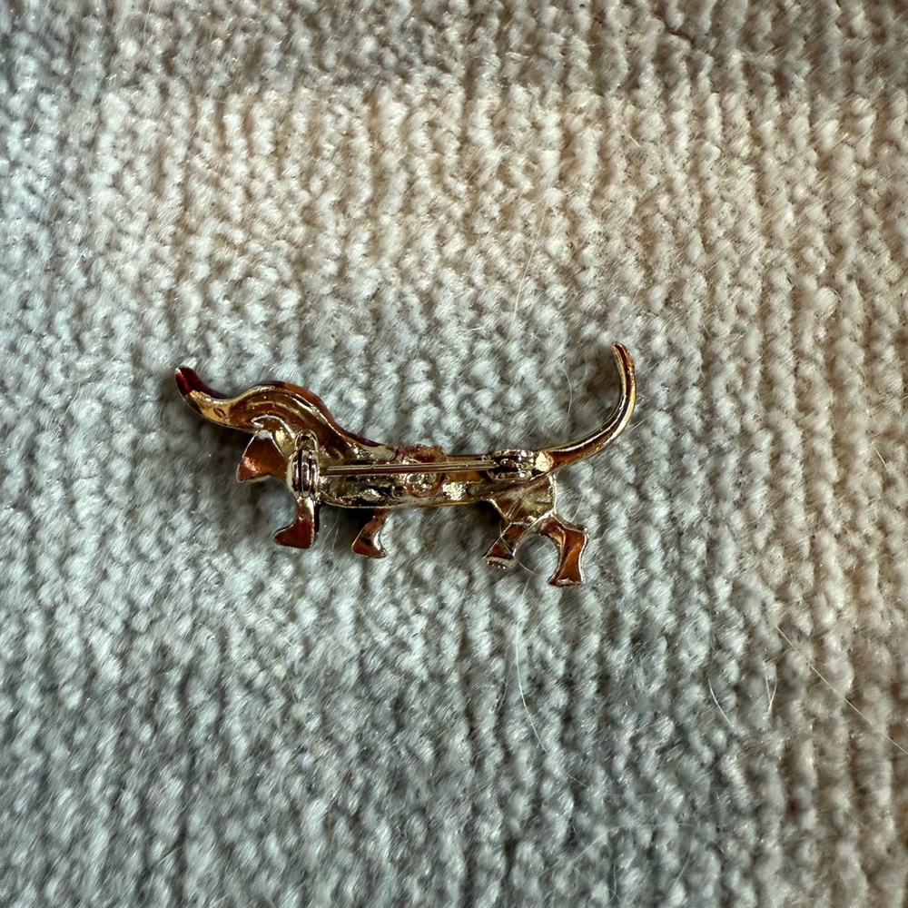 Sparkly Vintage Earrings and  Dachshund Brooch - Picture 10 of 10